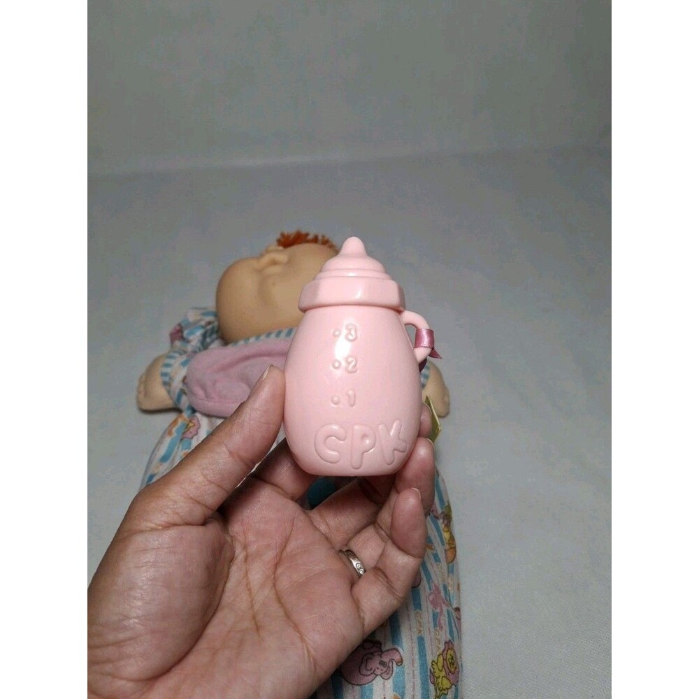1992 Cabbage Patch Kids Toddler Collection Love N Care Baby Purple Eyes Orange H - Picture 9 of 12